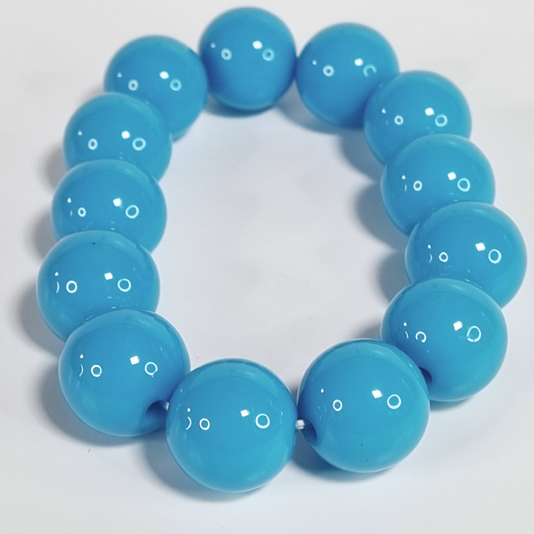 Blue Chunky Acrylic Stretch Bracelet
