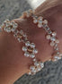 Floral Beaded Bracelet – Beige & Silver Flower Pattern | Eden Collection