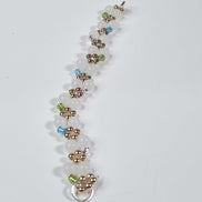 Eden Bloom Vine Bracelet – Gold & Multicolor Glass Beads