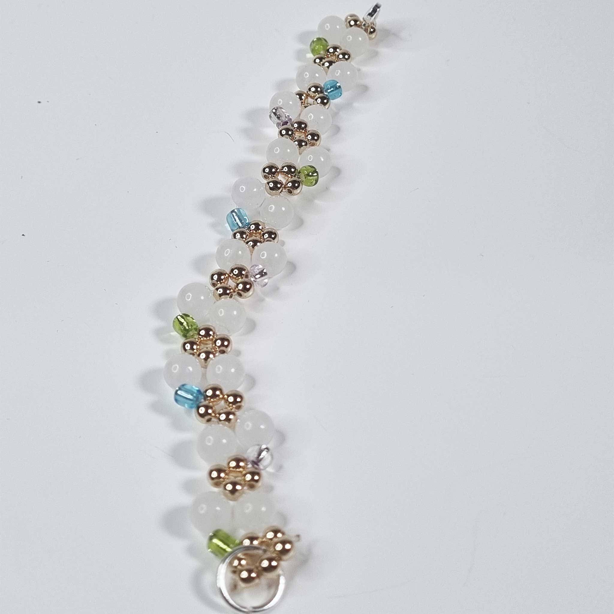 Eden Bloom Vine Bracelet – Gold & Multicolor Glass Beads
