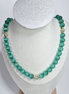 Kabana Palm Glass Necklace with Gold-Plated Spacers