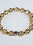 Light Brown Glass Stretch Bracelet with Silver Plated Spacers