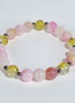 Golden Glow Handmade Stretch Bracelet with Persian Jade Stones and Yellow Glass Beads
