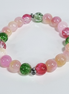Festive Handmade Stretch Bracelet with Persian Jade Stones and Colorful Glass Beads