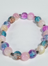 Bubblegum World Handmade Stretch Bracelet with Persian Jade Stones and Colorful Glass Beads
