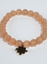 Amber Puzzle Handmade Cat Eye Stretch Bracelet with Gold-Plated Puzzle Charm