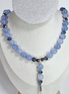 Princess Light Blue Stone Necklace with Silver Plated Spacers and Crystal Accents