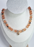 Golden Sand Glass Bead Necklace with Crystal Faceted Beads and Gold Plated Accents