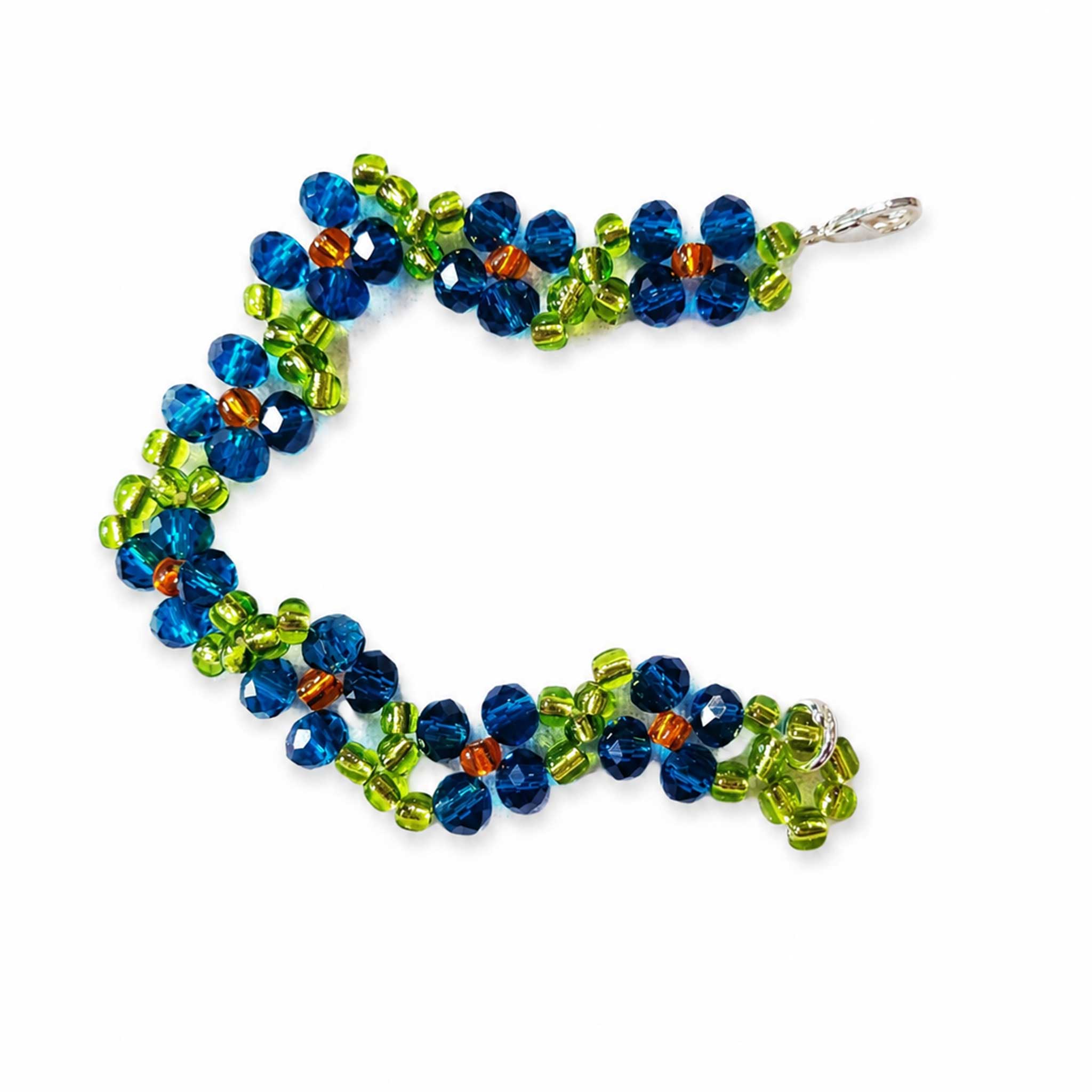 Colorful Floral Beaded Bracelet – Delicate Handmade Flower Pattern