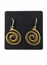 Gold Plated Spiral Earrings – Minimalist Twisted Earrings, Elegant Statement Jewelry