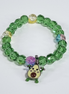 Avocado Spark Bracelet - Dark Green Glass Stretch Bracelet with Avocado Charm