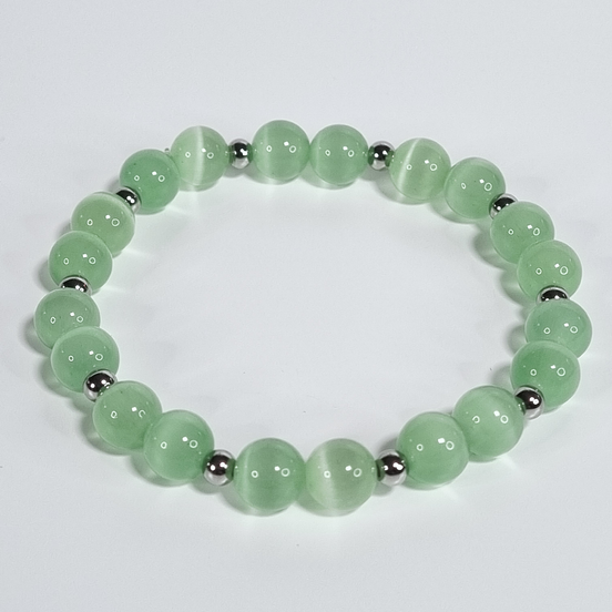 Mint Harmony Cat Eye Stretch Bracelet – 8 mm