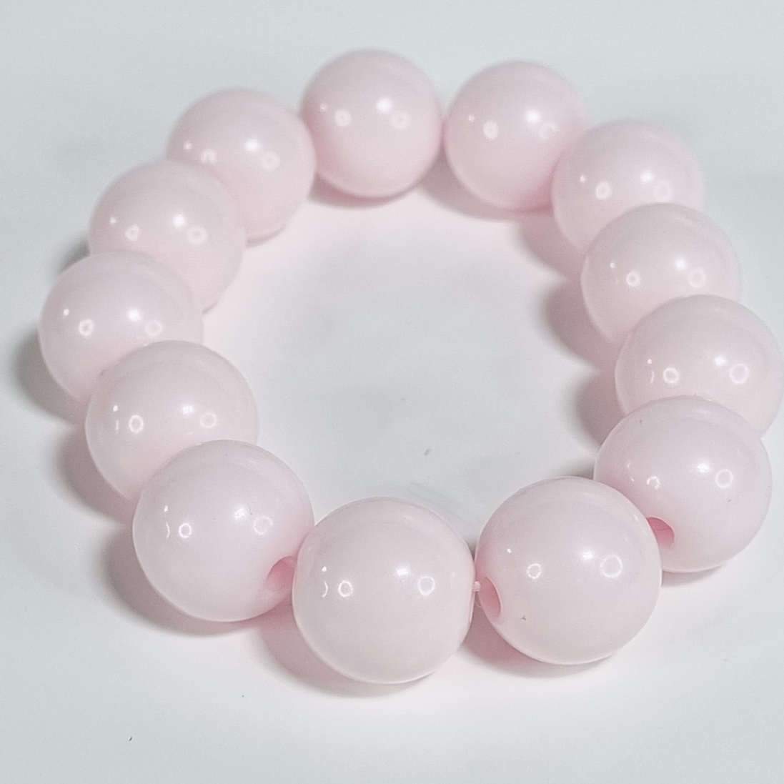 Pastel Pink Chunky Acrylic Stretch Bracelet