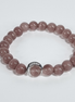Lavendel Frame Lichtpaarse Glaskraal Stretch Armband met Zilveren Halfronde Afstandskraal