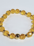 Orange Glass Stretch Bracelet with Gold Plated Spacers