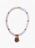 Lavender Stone Bead Necklace with Pendant, Elegant, Summer Jewelry (38 cm / 15 in)