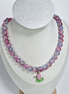 Floral Grace Pink and Purple Glass Bead Necklace with Flower Charm