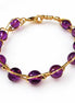 Gold Wire Beaded Bracelet – Handmade Glass Bead Bracelet, Elegant Stackable Jewelry