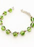 Silver Wire Beaded Bracelet – Green Glass Bead Bracelet, Handmade Delicate Jewelry