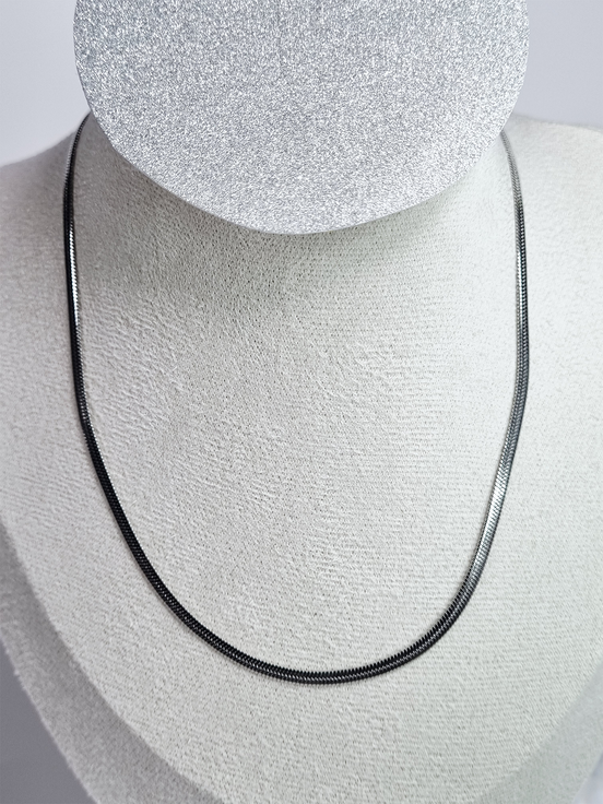 Slanke Verzilverde Roestvrijstalen Slangenketting Collier voor Dames