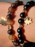 Stone Collection Matte Coffee & Black Bracelet Stack – 2-Piece Puzzle Charm Set