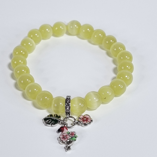 Sunny Bloom Yellow Cat Eye Stretch Bracelet – 8 mm