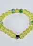 Sunshine Heart Bracelet - Yellow Glass Stretch Bracelet with Stainless Steel Heart
